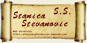 Stanica Stevanović vizit kartica